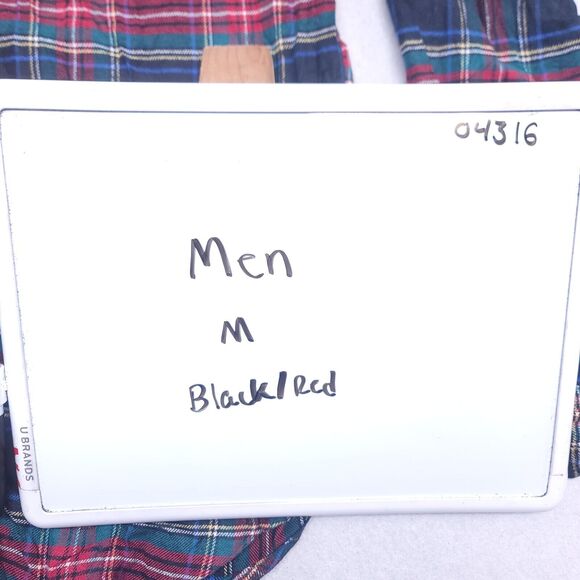 Montfort Tartan Flannel Casual Button Up Shirt Mens Size Medium M Black Red - Picture 9 of 10